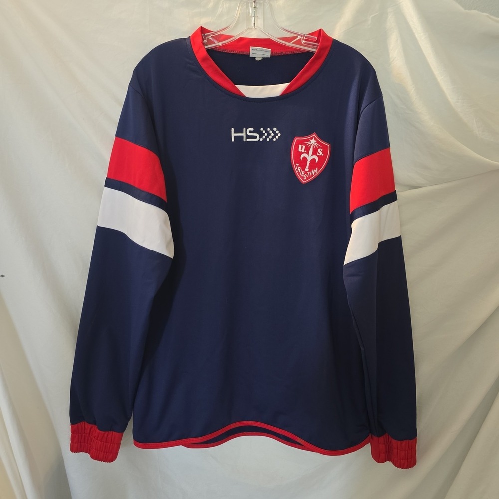 HS U.S. Triestina Long Sleeve Soccer Training Jersey Navy Red White Athletic XL - Picture 2 of 14